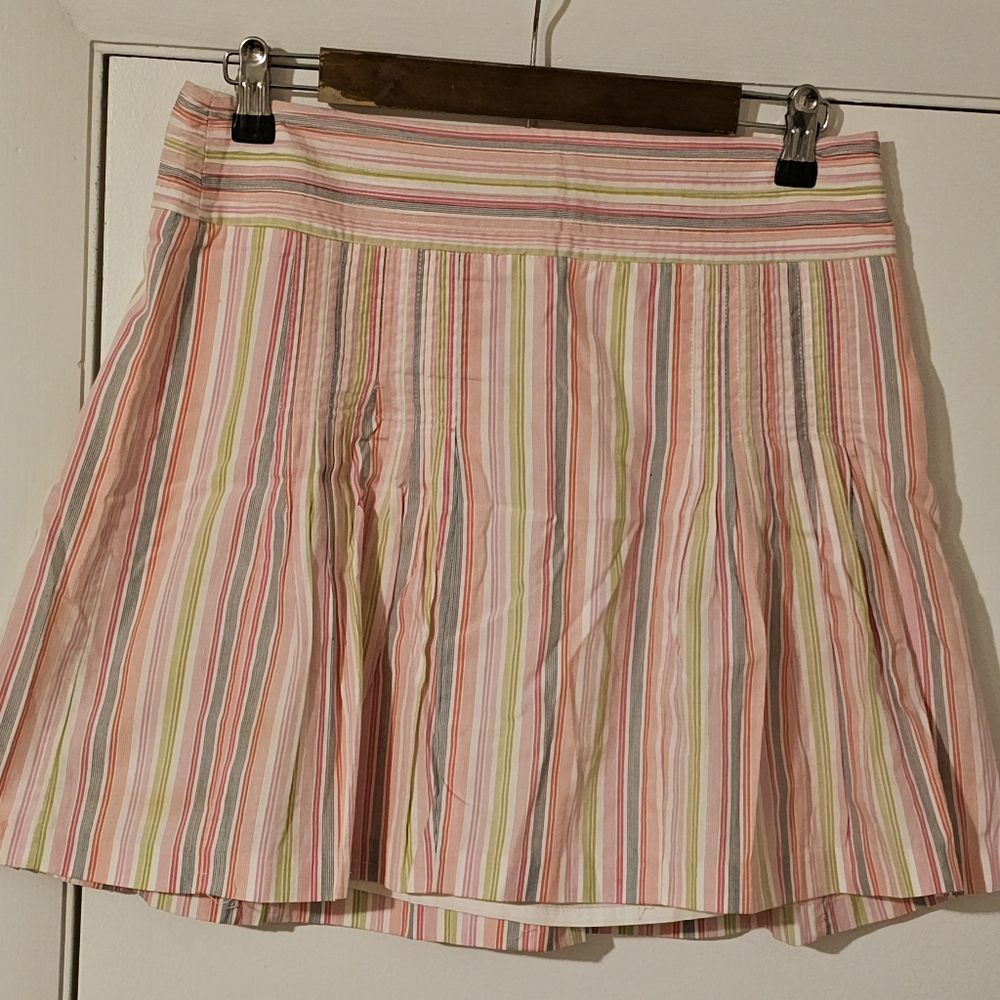 J. Crew, striped, pleated skirt, sz 8